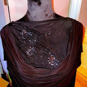 Black evening dress knee length size 20